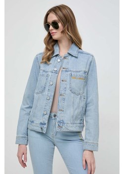 Karl Lagerfeld kurtka jeansowa damska kolor niebieski przejściowa ze sklepu ANSWEAR.com w kategorii Kurtki damskie - zdjęcie 170206402