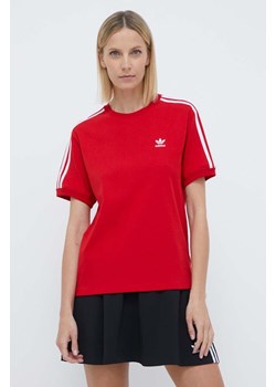 adidas Originals t-shirt 3-Stripes Tee damski kolor czerwony IR8050 ze sklepu ANSWEAR.com w kategorii Bluzki damskie - zdjęcie 170206542