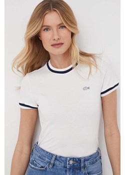 Lacoste t-shirt damski kolor biały ze sklepu ANSWEAR.com w kategorii Bluzki damskie - zdjęcie 170206572