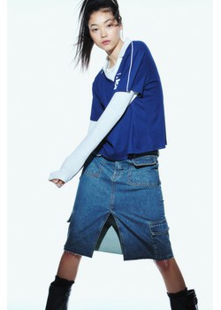 H & M - Dżinsowa spódnica cargo - Niebieski ze sklepu H&M w kategorii Spódnice - zdjęcie 170209800