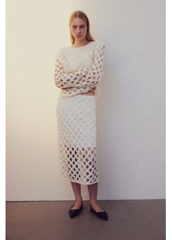 H & M - Ołówkowa spódnica z koralikami - Biały ze sklepu H&M w kategorii Spódnice - zdjęcie 170209912