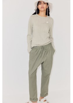 H & M - Joggersy z domieszką lnu - Zielony ze sklepu H&M w kategorii Spodnie damskie - zdjęcie 170209934