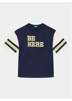 United Colors Of Benetton T-Shirt 3096C10HD Granatowy Oversize ze sklepu MODIVO w kategorii T-shirty chłopięce - zdjęcie 170211631