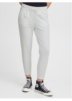 ICHI Spodnie materiałowe 20104757 Biały Slim Fit ze sklepu MODIVO w kategorii Spodnie damskie - zdjęcie 170212174