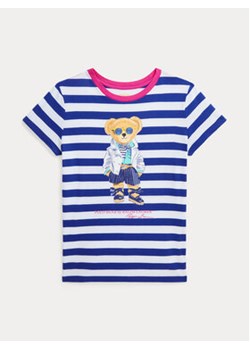 Polo Ralph Lauren T-Shirt Ssbearstripe 313926000001 Niebieski Regular Fit ze sklepu MODIVO w kategorii Bluzki dziewczęce - zdjęcie 170212233
