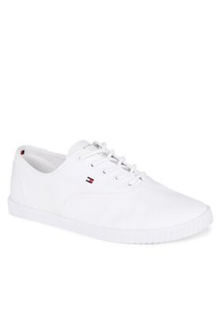 Tommy Hilfiger Tenisówki Canvas Lace Up Sneaker FW0FW07805 Biały ze sklepu MODIVO w kategorii Trampki damskie - zdjęcie 170212353