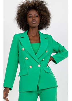 Dwurzędowa marynarka damska zielona DHJ-MA-15555.00P, Kolor zielony, Rozmiar 2XL, ITALY MODA ze sklepu Primodo w kategorii Marynarki damskie - zdjęcie 170213111