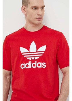 adidas Originals t-shirt bawełniany Trefoil męski kolor czerwony z nadrukiem IR8009 ze sklepu ANSWEAR.com w kategorii T-shirty męskie - zdjęcie 170215850