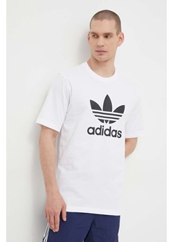 adidas Originals t-shirt bawełniany Trefoil męski kolor biały z nadrukiem IV5353 ze sklepu ANSWEAR.com w kategorii T-shirty męskie - zdjęcie 170215890