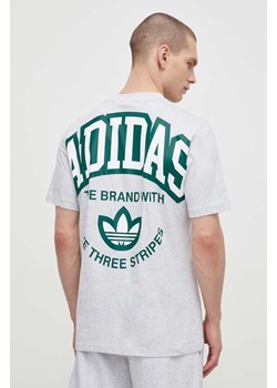 adidas Originals t-shirt bawełniany męski kolor szary z nadrukiem IS2929 ze sklepu ANSWEAR.com w kategorii T-shirty męskie - zdjęcie 170215951