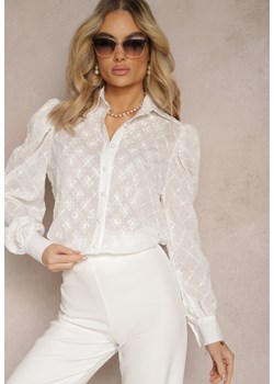 Biała Koszula Transparentna z Bufiastymi Rękawami Paiama ze sklepu Renee odzież w kategorii Koszule damskie - zdjęcie 170217610
