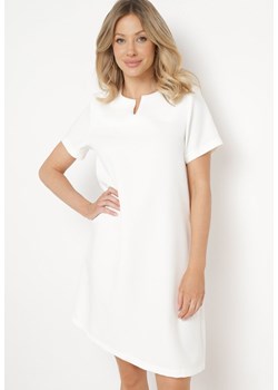 Biała Sukienka Trapezowa Mini z Kieszeniami Hreona ze sklepu Born2be Odzież w kategorii Sukienki - zdjęcie 170217830