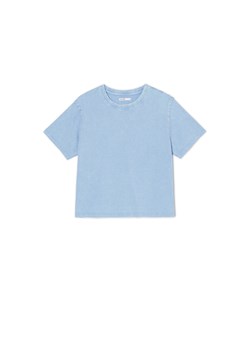 Cropp - Niebieski t-shirt boxy - niebieski ze sklepu Cropp w kategorii Bluzki damskie - zdjęcie 170218420