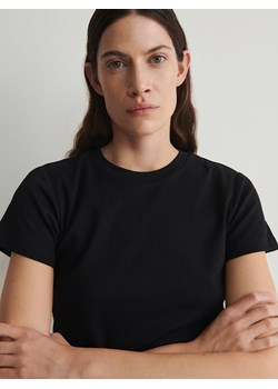 Reserved - Bawełniany t-shirt - czarny ze sklepu Reserved w kategorii Bluzki damskie - zdjęcie 170219000