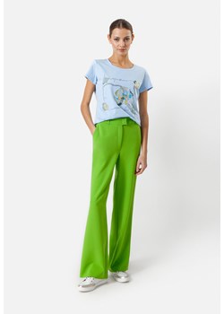 Limonkowe spodnie z szeroką nogawką ze sklepu Molton w kategorii Spodnie damskie - zdjęcie 170221114