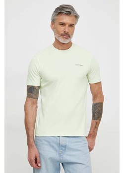 Calvin Klein t-shirt bawełniany męski kolor beżowy gładki ze sklepu ANSWEAR.com w kategorii T-shirty męskie - zdjęcie 170222541