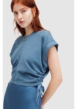 AllSaints bluzka bawełniana MIRA damska kolor niebieski gładka ze sklepu ANSWEAR.com w kategorii Bluzki damskie - zdjęcie 170222564
