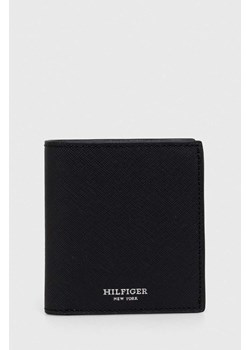 Tommy Hilfiger portfel skórzany męski kolor czarny ze sklepu ANSWEAR.com w kategorii Portfele męskie - zdjęcie 170222893