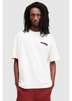AllSaints t-shirt bawełniany REDACT męski kolor biały z nadrukiem ze sklepu ANSWEAR.com w kategorii T-shirty męskie - zdjęcie 170223124