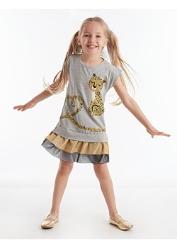 Denokids Sukienka w kolorze złoto-szarym ze sklepu Limango Polska w kategorii Sukienki dziewczęce - zdjęcie 170225123