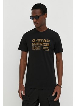 G-Star Raw t-shirt bawełniany męski kolor czarny z nadrukiem ze sklepu ANSWEAR.com w kategorii T-shirty męskie - zdjęcie 170226123