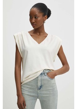 Answear Lab t-shirt damski kolor beżowy ze sklepu ANSWEAR.com w kategorii Bluzki damskie - zdjęcie 170226451