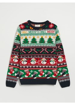 Świąteczny sweter z okrągłym dekoltem ze sklepu House w kategorii Swetry damskie - zdjęcie 170230064