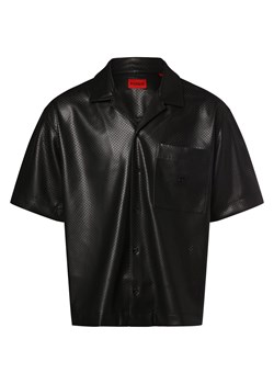 HUGO Koszula męska - Egeeno Mężczyźni Regular Fit czarny jednolity ze sklepu vangraaf w kategorii Koszule męskie - zdjęcie 170230392