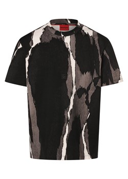 HUGO Koszulka męska - Davacas Mężczyźni Bawełna czarny wzorzysty ze sklepu vangraaf w kategorii T-shirty męskie - zdjęcie 170230400