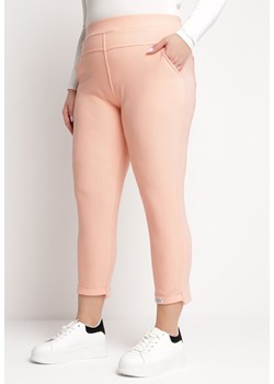 Różowe Spodnie z Nogawkami 7/8 i Kieszeniami Selandima ze sklepu Born2be Odzież w kategorii Spodnie damskie - zdjęcie 170233100
