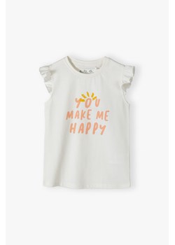 T-shirt bawełniany dla dziewczynki - You make me happy ze sklepu 5.10.15 w kategorii Bluzki dziewczęce - zdjęcie 170235193