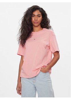 Tommy Jeans T-Shirt Tjw Rlx New Linear Tee DW0DW17836 Różowy Relaxed Fit ze sklepu MODIVO w kategorii Bluzki damskie - zdjęcie 170237142