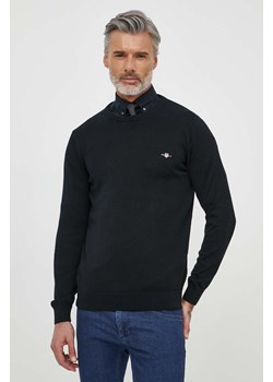 Gant sweter bawełniany kolor czarny lekki ze sklepu ANSWEAR.com w kategorii Swetry męskie - zdjęcie 170238613