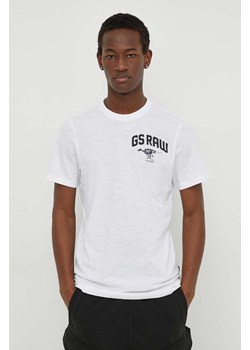 G-Star Raw t-shirt bawełniany męski kolor biały z nadrukiem ze sklepu ANSWEAR.com w kategorii T-shirty męskie - zdjęcie 170239230