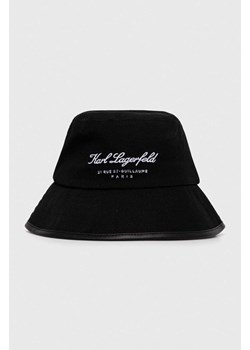 Karl Lagerfeld kapelusz bawełniany kolor czarny bawełniany ze sklepu ANSWEAR.com w kategorii Kapelusze męskie - zdjęcie 170244841