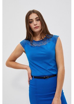 Bluzka damska z koronkowym dekoltem niebieska ze sklepu 5.10.15 w kategorii Bluzki damskie - zdjęcie 170247540