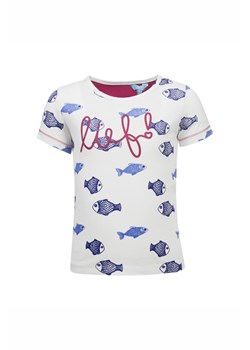 T-shirt dziewczęcy - biały w rybki - Lief ze sklepu 5.10.15 w kategorii Bluzki dziewczęce - zdjęcie 170247610