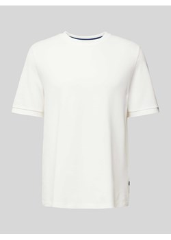 T-shirt z prążkowanym okrągłym dekoltem ze sklepu Peek&Cloppenburg  w kategorii T-shirty męskie - zdjęcie 170255431