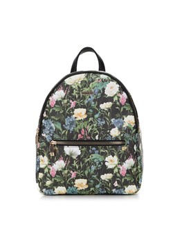 Damski plecak z ekoskóry w kwiaty zaokrąglony czarny ze sklepu WITTCHEN w kategorii Plecaki - zdjęcie 170258352