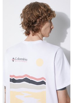 Columbia t-shirt bawełniany Explorers Canyon kolor biały wzorzysty 2036451 ze sklepu ANSWEAR.com w kategorii T-shirty męskie - zdjęcie 170262643