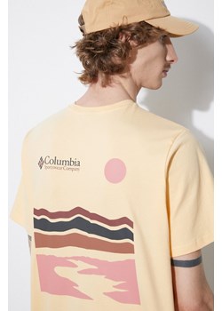 Columbia t-shirt bawełniany Explorers Canyon kolor żółty wzorzysty 2036451 ze sklepu ANSWEAR.com w kategorii T-shirty męskie - zdjęcie 170262662