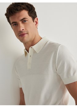 Reserved - Sweter polo - biały ze sklepu Reserved w kategorii Swetry męskie - zdjęcie 170263181