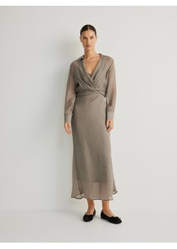 Reserved - Sukienka z efektem gniecenia - jasnoszary ze sklepu Reserved w kategorii Sukienki - zdjęcie 170263392