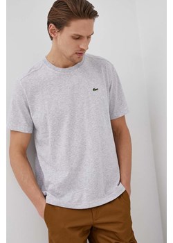 Lacoste t-shirt męski kolor szary gładki ze sklepu PRM w kategorii T-shirty męskie - zdjęcie 170263691
