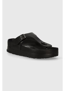 Birkenstock japonki skórzane Gizeh Flex Platform damskie kolor czarny na platformie 1026874 ze sklepu PRM w kategorii Klapki damskie - zdjęcie 170264064