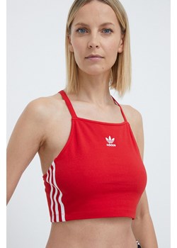 adidas Originals top damski kolor czerwony IN8379 ze sklepu PRM w kategorii Bluzki damskie - zdjęcie 170264293