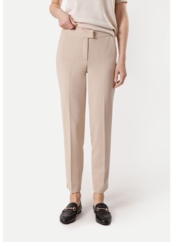 Beżowe spodnie w kant z wiskozą ze sklepu Molton w kategorii Spodnie damskie - zdjęcie 170266100