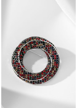 Okrągła broszka zdobiona kolorowymi cyrkoniami ze sklepu Molton w kategorii Broszki - zdjęcie 170266113