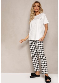 Biały Komplet Piżamowy Luźna Koszulka i Spodnie z Elastyczną Gumką Wilheli ze sklepu Renee odzież w kategorii Piżamy damskie - zdjęcie 170267664