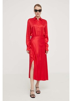 Samsoe Samsoe spódnica VIKTORIA kolor czerwony midi rozkloszowana F23300067 ze sklepu ANSWEAR.com w kategorii Spódnice - zdjęcie 170271201